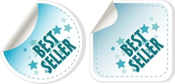 Beste verkoper blauwe stickers set. vector etiket — Stockvector