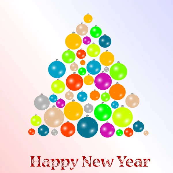 2012 new jaar achtergrond met kerstboom van ballen — Stockvector