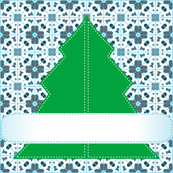 Christmas tree applique vector background — Stock Vector