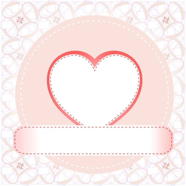 Cartão postal do amor coração dos namorados — Vetor de Stock