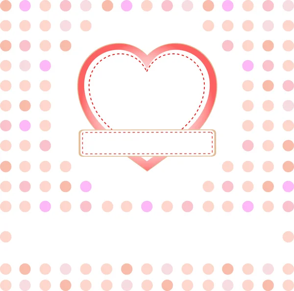 Ρομαντικό δώρο κάρτα με αγάπη καρδιά και χώρο για λέξη χαιρετισμούς — Διανυσματικό Αρχείο
