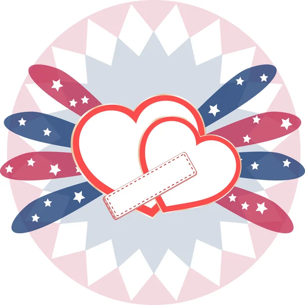 Herz Liebe Karte, Valentinstag abstrakten Hintergrund, Vektor — Stockvektor