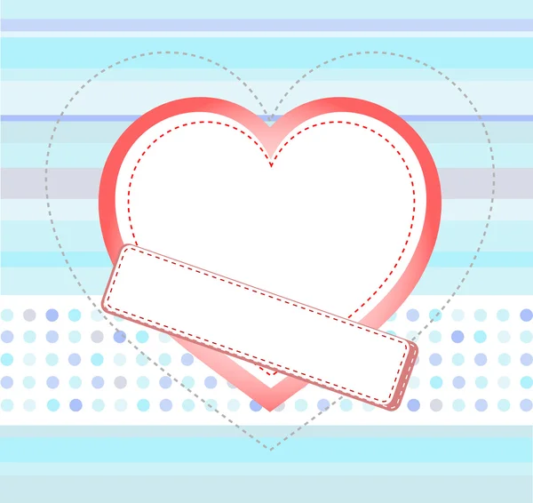 Düğün kalp vektör davetiye ile mavi aşk kartı — Stok Vektör