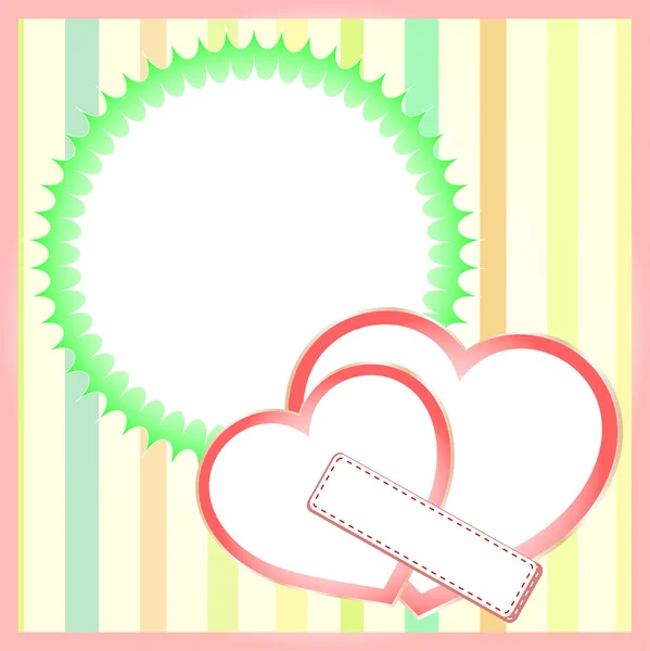 Two paper hearts background, saint valentines vector — Stock Vector