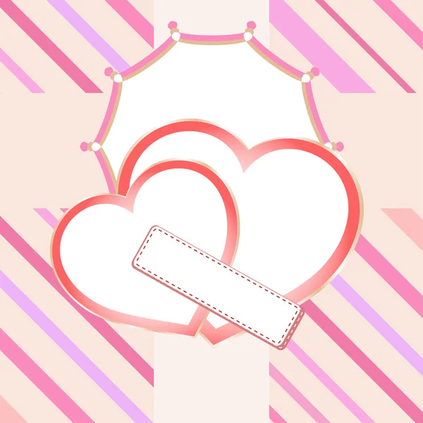 Älska hjärtat i brudkläder valentine söta bröllop bakgrund — Stock vektor