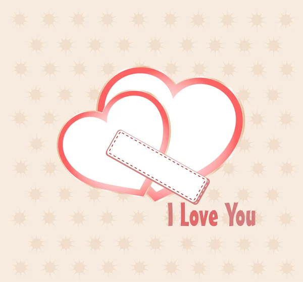 Dos corazones te amo composición. Día de San Valentín — Archivo Imágenes Vectoriales