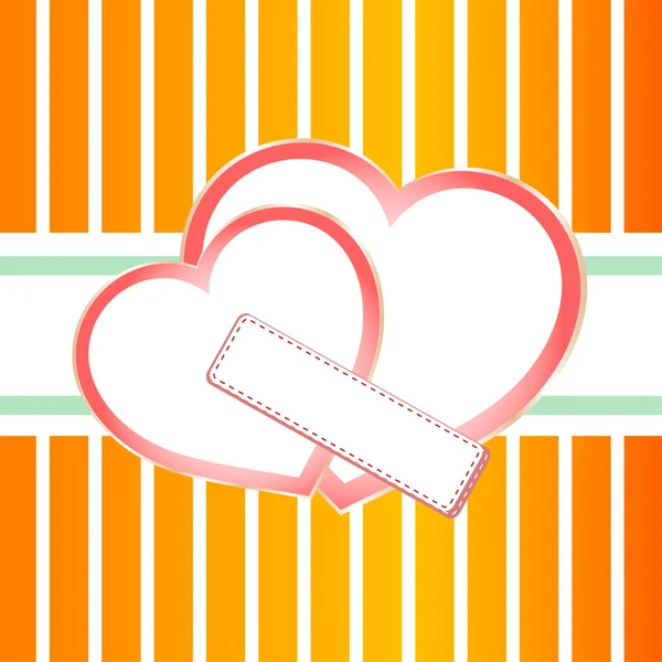 Pastell verzierter Hintergrund mit zwei Herzen — Stockvektor