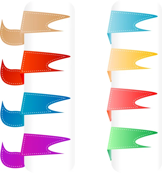 Векторный набор бумажных баннеров оригами — стоковый вектор