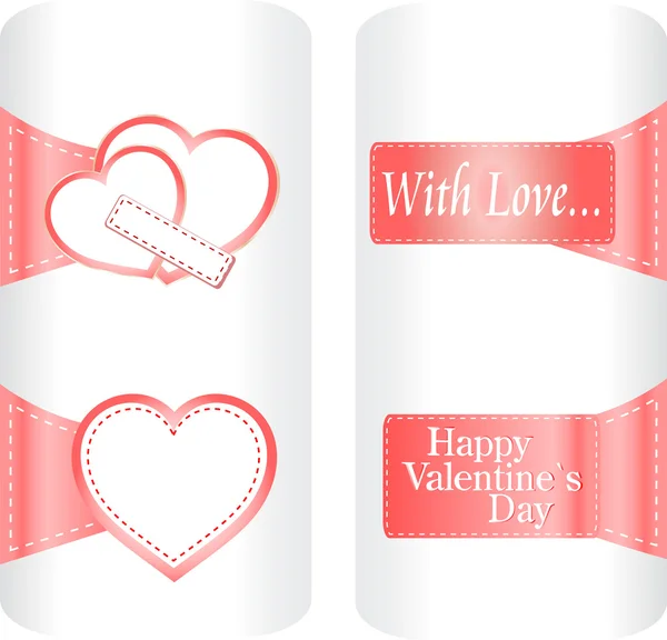 Collection of cute heart stickers for wedding or valentine`s day — Stock Vector