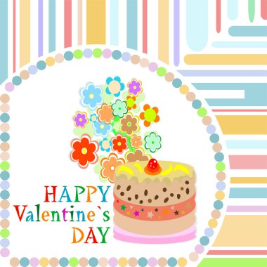 Vector valentine`s day frame with sweet cupcake. vector clipart