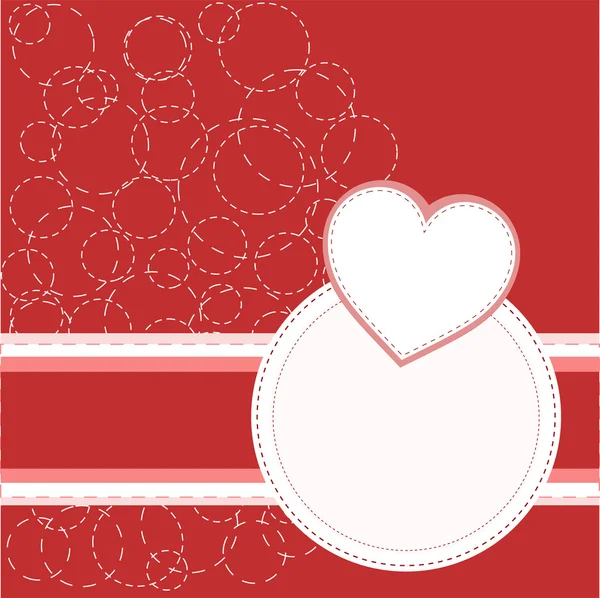 Valentins rote Grußkarte — Stockvektor