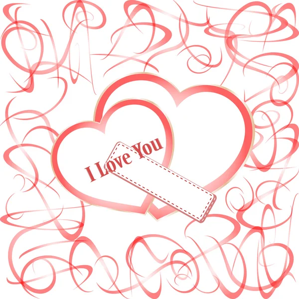 Grunge harten met tekst ik hou van je. de dag van Valentijnskaarten vector — Stockvector