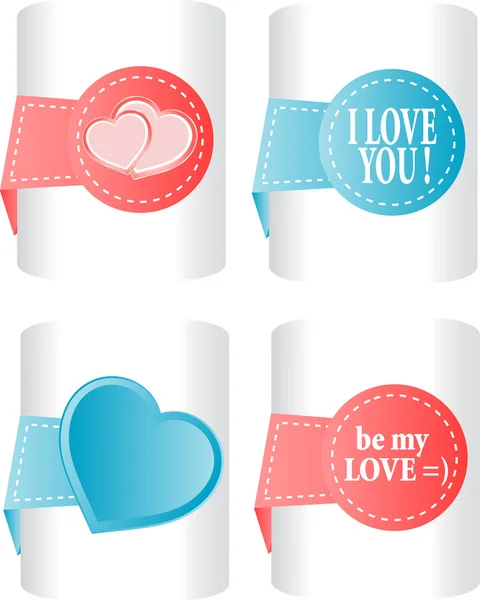 Valentines en bruiloft stickers of tags instellen — Stockvector