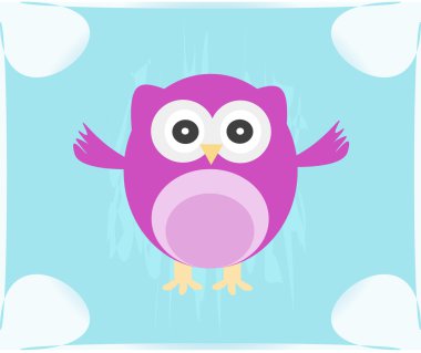 Cute Vector Owl invitation card clipart