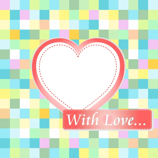 Αγάπη κάρτα με την καρδιά. προσκλητήριο γάμου αγάπη — Διανυσματικό Αρχείο