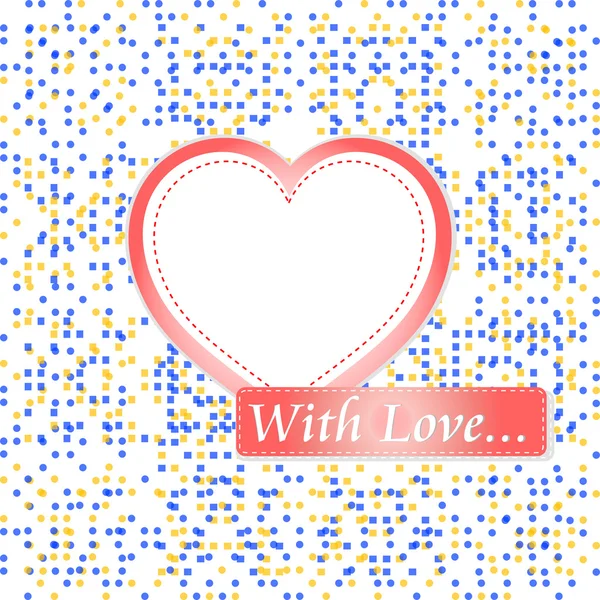Retro pastel mozaik aşk kalp. St. valentine vektör — Stok Vektör