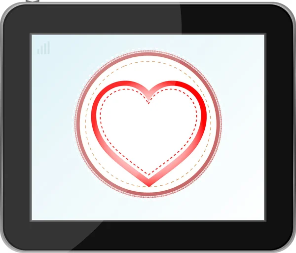 Amore icona del cuore per dispositivi mobili tablet pc — Vettoriale Stock