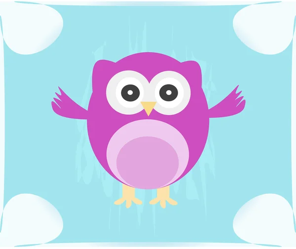 Cute Vector Owl invitation card — Stock Vector