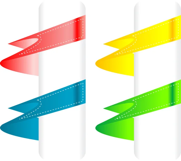Barevné variace papíru origami štítků. vektor — Stockový vektor