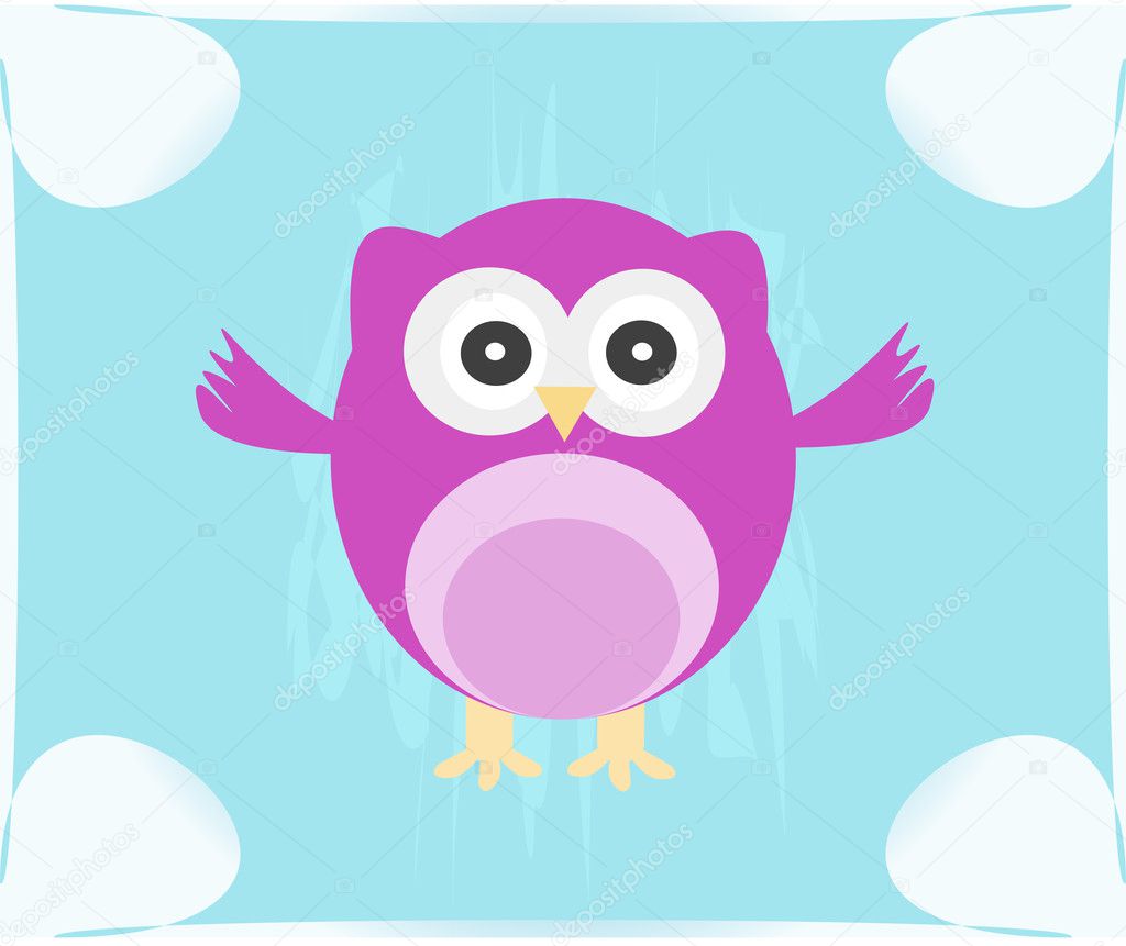 Cute Vector Owl invitation card