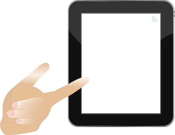 Digital tablet pc em mãos — Vetor de Stock