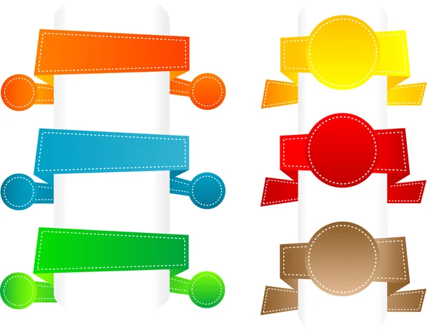 Ensemble vectoriel de bannières en papier origami . — Image vectorielle