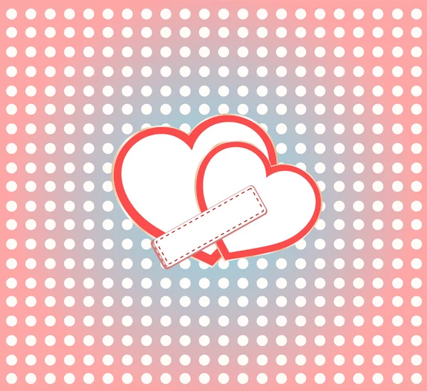 Valentine day vector background two hearts with empty space — Stock Vector
