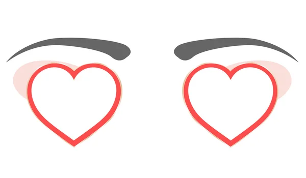 Σχέδιο μάτι καρδιών με κενό χώρο — Διανυσματικό Αρχείο