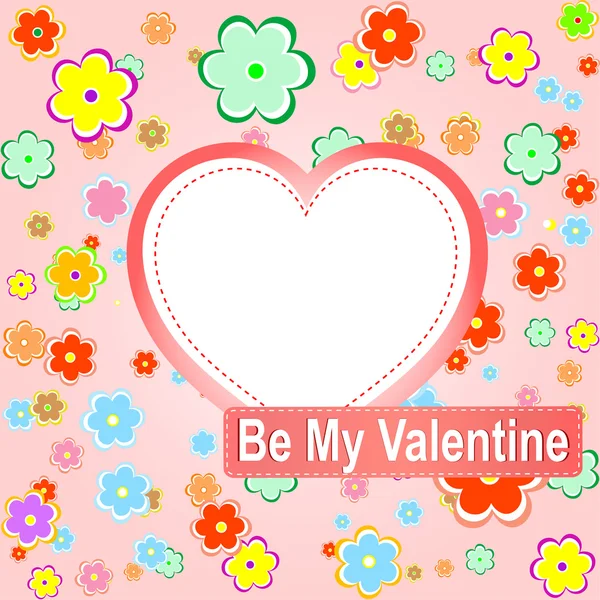 Be my valentine scrapbook flower background — Stock Vector