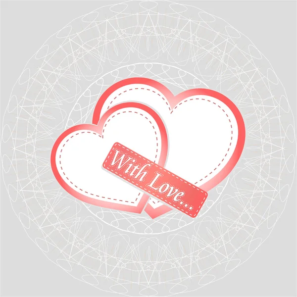 Heart gift present Valentine day. vector background — Stock Vector