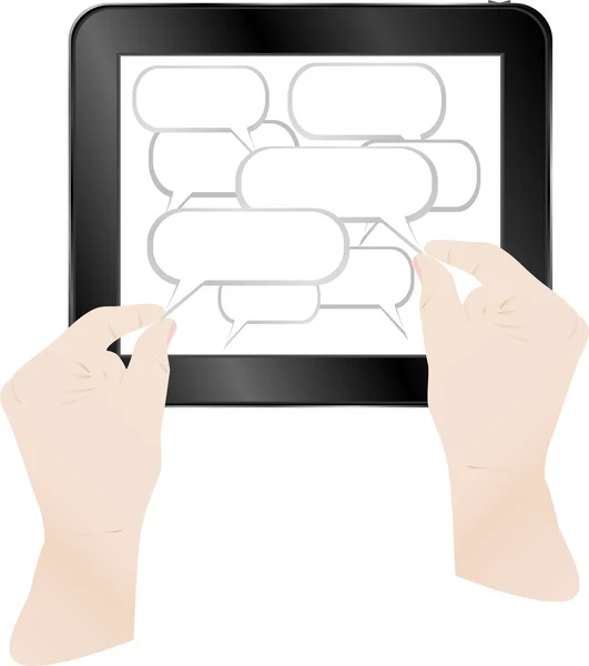 Nube conceptual con ordenador tablet pc. Vector — Vector de stock