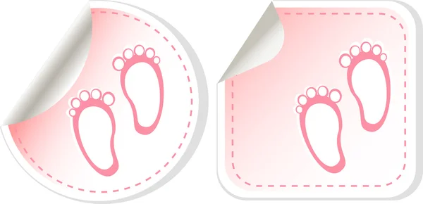 Aankondiging-kaart van baby meisje. vector label instellen — Stockvector