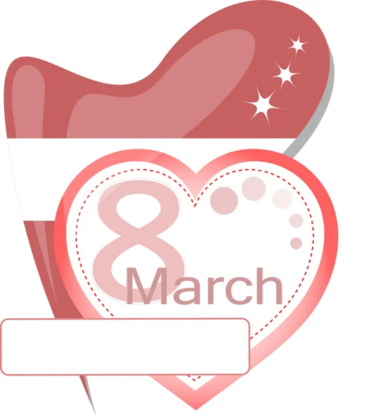 3 月 8 日を国際女性の日。カレンダー型のアイコン — ストックベクタ