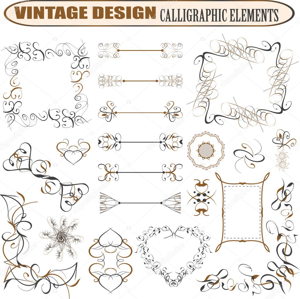 Vector decorative ornate design elements & calligraphic page decorations