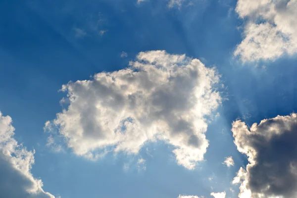 stock image Blue sky with clouds and rays of sun