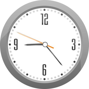 Vector gray clock clipart