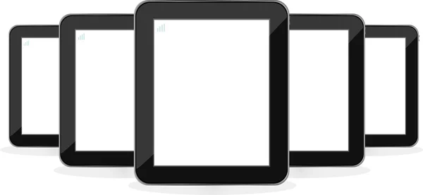 Tablette numérique pc ensemble isolé sur blanc — Image vectorielle