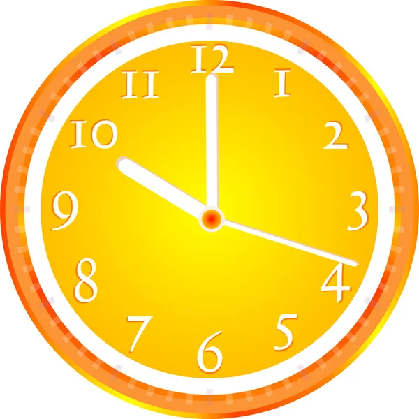 Reloj de pared, marque el comienzo del día de trabajo — Vector de stock
