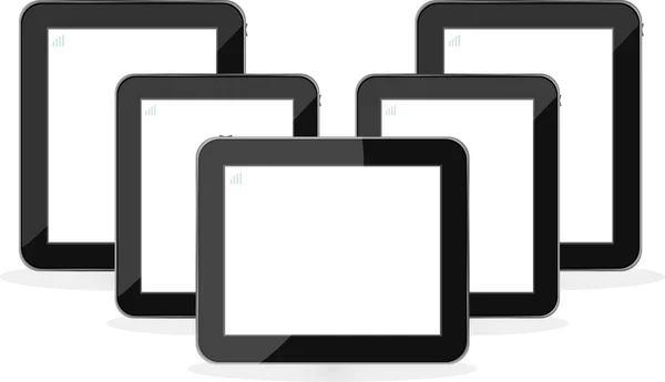 Digital tablet pc set isolerad på vit — Stock vektor