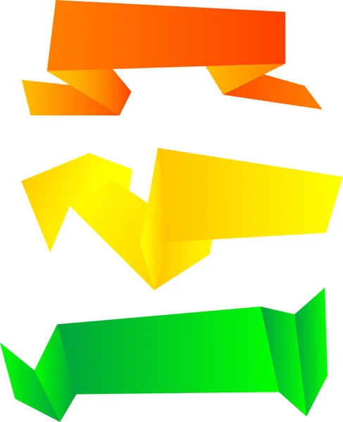 Origami set simbolico isolato su bianco. vettore — Vettoriale Stock