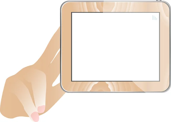 Ordinateur à main et tablette avec moniteur vide — Image vectorielle
