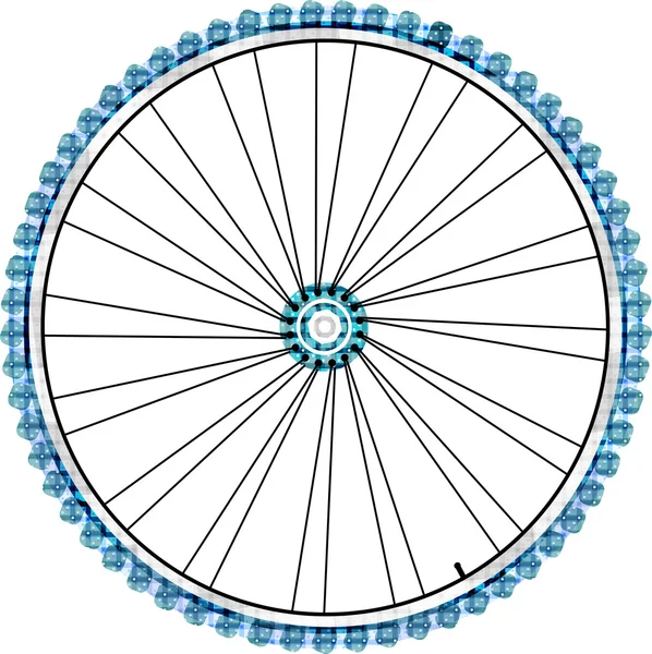 Roda de bicicleta isolada no fundo branco. vetor — Vetor de Stock