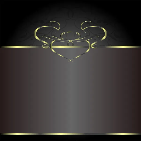 Grunge-Hintergrund mit goldenem kalligraphischen Rahmen — Stockvektor