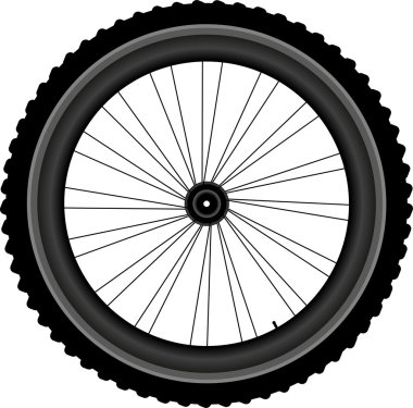 Bike wheel isolated on white background clipart