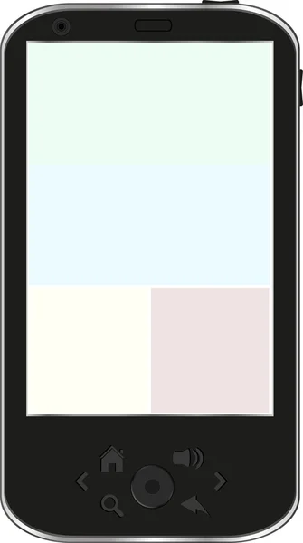 Svart smartphone isolerad på vit bakgrund, iphon smartphone — Stock vektor