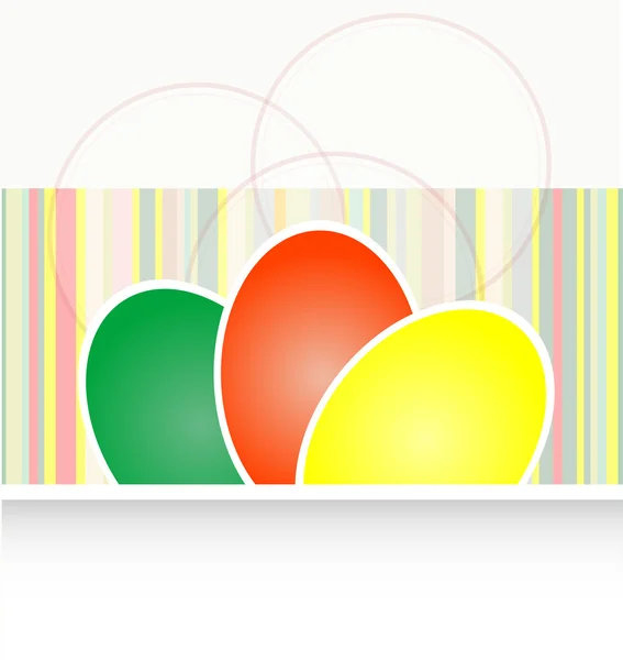Tarjeta de huevo de Pascua de papel. fondo multicolor — Vector de stock