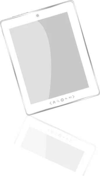 Vit abstrakt TabletPC på vit bakgrund, 3d render — Stock vektor