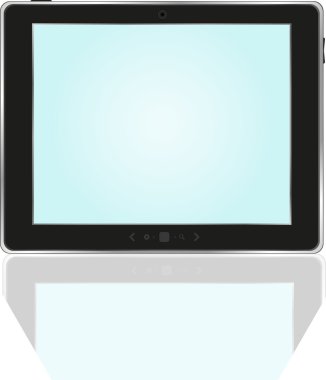 Tablet PC With bright blue screen clipart