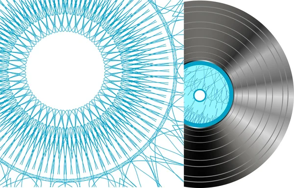 Чорний вініловий диск з абстрактним покриттям — стоковий вектор