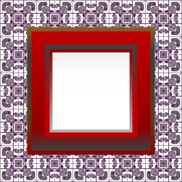 Galerie Intérieur avec cadres vides sur mur rouge — Image vectorielle